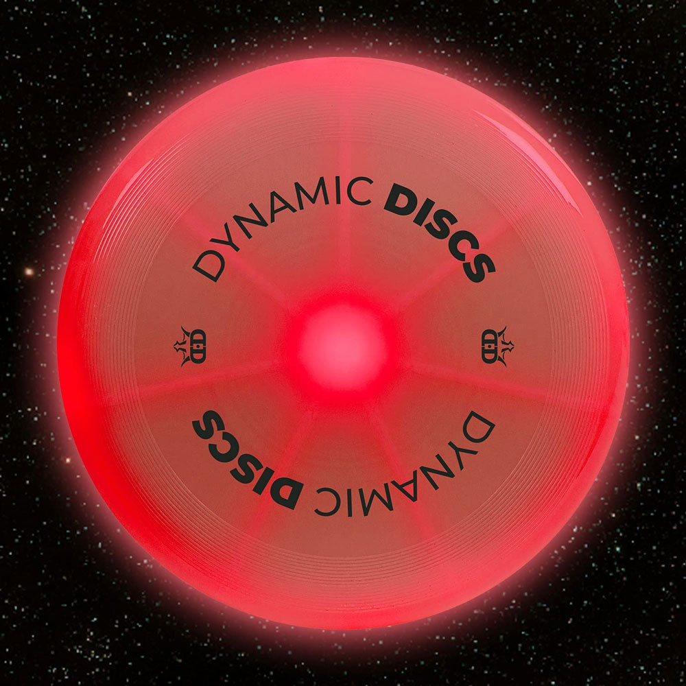 Dynamic Discs Night Glider LED Catch Frisbee - Red